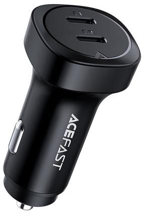 Automobilinis įkroviklis AceFast B2 Dual USB-C, 2 x USB-C, juoda sp., 72 W