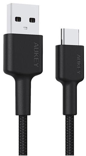 Kabelis Aukey CB-CA2, 2 x USB Type C, 200 cm, melna krās.