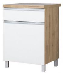Apatinė virtuvinė spintelė Bodzio Monia KMO60DSFL-BI/DSC, ąžuolo sp./balta sp., 52 cm x 60 cm x 86 cm