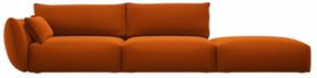 Dīvāns, labās puses Cosmopolitan Design Matera Velvet Salvador 14, terracotta krās., 110 x 264 cm x 85 cm