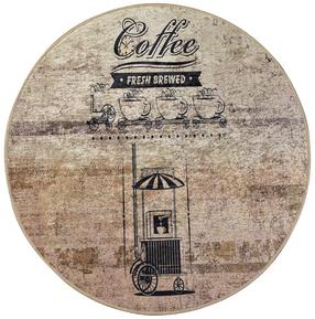 Kilimas vidaus Conceptum Hypnose Coffee Store, juoda sp./rusva sp., 140 cm x 140 cm
