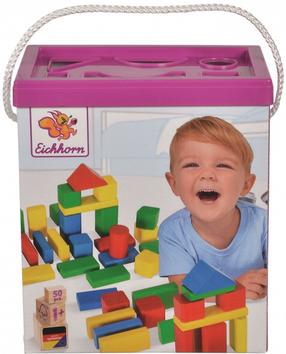 Medinės kaladėlės Eichhorn Coloured Wooden Blocks 100050161