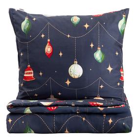 Kalėdinis patalynės užvalkalų komplektas Homla Palline 759253, mėlynas, 140 x 200 cm