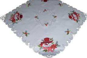 Kalėdinė staltiesė kvadratinė OSD03-1, balta sp./raudona sp./žalia sp., 85 x 85 cm