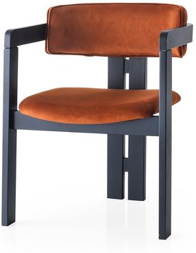 Valgomojo kėdė Kalune Design CO 001 974NMB1710, matinė, juoda sp./oranžinė sp., 49 cm x 58 cm x 76 cm