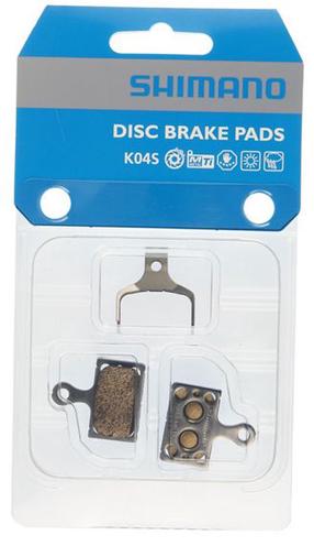 Diskinių stabdžių trinkelių rinkinys Shimano K04S, aliuminis/plienas, chromo sp., 2 vnt.
