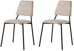 Krēslu komplekts Kalune Design Lima 4551 V2 974NMB1903, matēts, melns krās./gaiši brūna - ecru, 54 cm x 42.5 cm x 77.5 cm, 2 gab.