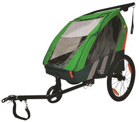 Dviračio priekaba vaikams Bellelli Trailblazer, polivinilchloridas (pvc)/600d poliesteris, žalia sp.