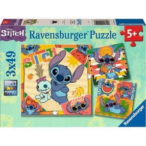 Puzle 3in1 Ravensburger Disney Stitch, 21 cm x 21 cm, 147 gab., daudzkrāsaina