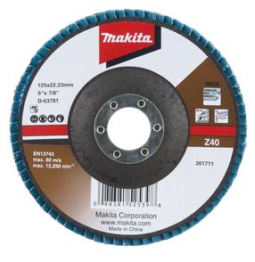 Žiedlapinis šlifavimo diskas Makita D-63781, 125 mm x 22.23 mm