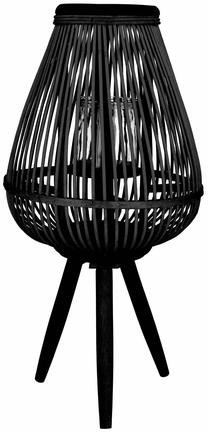 Žibintas Homla Masaya 994962, stiklas/mediena/bambukas, 61 cm, juoda sp.