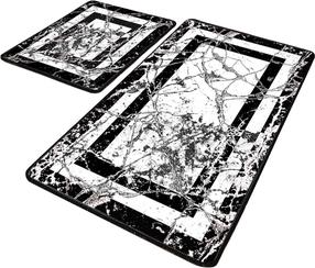 Vonios kilimėlių rinkinys Foutastic Marble 359CHL4377, balta sp./juoda sp., 100 cm x 60 cm