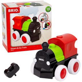Игрушечный локомотив Brio Steam & Go, черный цв./красный цв./зеленый цв.