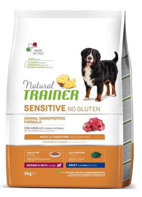 Kuiv koeratoit Natural Trainer Sensitive No Gluten, lambaliha, 3 kg