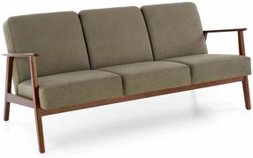 Sofa Leisure Furniture Milano, alyvuogių žalia sp./riešuto sp., 73 x 172 cm x 77 cm