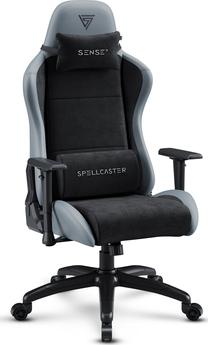 Žaidimų kėdė SENSE7 Spellcaster FUKU XL PU, 59 x 75 x 135 - 143 cm, juoda sp./pilka sp.
