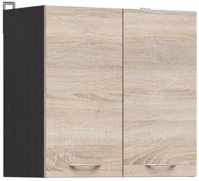 Viršutinė virtuvinė spintelė Junona, sonoma ąžuolo sp./wenge sp., 30.5 cm x 60 cm x 57.3 cm