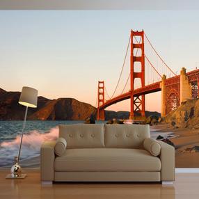 Fototapetas Artgeist Golden Gate Bridge - Sunset, San Francisco XLFTNT1164SAM, 193 cm x 193 cm