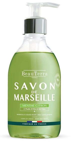 Skystas muilas su glicerinu Beauterra Marseille, citrinų/mėta, 300 ml