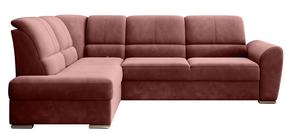 Kampinė sofa Siber Lukso 24, rožinė sp., kairinė, 186 x 270 cm x 93 cm