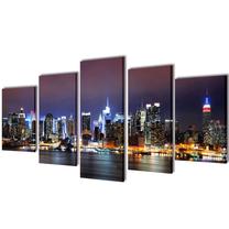 Foto paveikslas VLX Colourful New York Skyline 5pcs, 100 cm x 50 cm