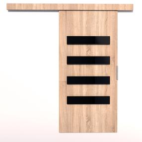 Durvis Forli, bīdāmām iekšdurvīm, 205 cm, melns krās./sonoma ozola krās.