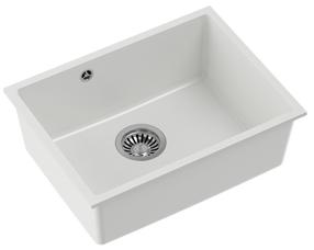 Virtuves izlietne Quadron Alec 50, granīts, 53.5 cm x 40 cm x 20.5 cm, balts krās.