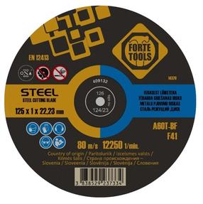 Griešanas disks Forte Tools 406434, 125 mm x 1 mm x 22.23 mm
