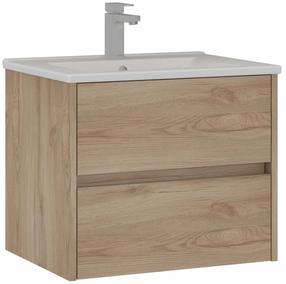Шкафчик для ванной с раковиной Kalune Design Side, дубовый цв., 45 см x 65 см x 52 см