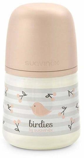 Kūdikių buteliukas Suavinex Birdies, 150 ml, 0 mėn., rožinė sp.