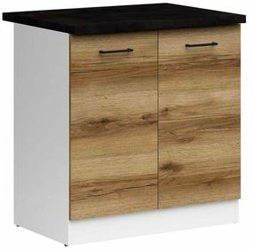 Apatinė virtuvinė spintelė Junona Line, light delano oak sp., 47 cm x 80 cm x 85.7 cm
