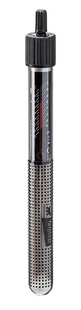 Аквариумный обогреватель Ferplast Bluclima 75, серебристый цв./черный цв., 26.5 см