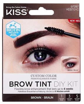 Kulmude meigikomplekt Kiss Brow Tint DIY Kit, 20 ml, pruun v.