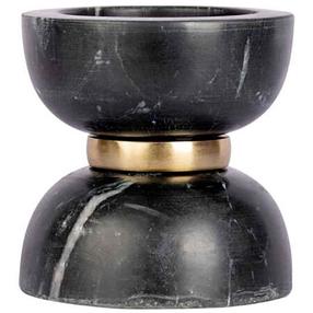 Žvakidė Kayoom Satori 100, marmuras/metalas, Ø 12.75 cm, 12.75 cm, aukso sp./juoda sp.