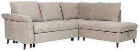 Kampinė sofa - lova Home4you Lindy 21821, šviesiai ruda sp., kairinė, 197 x 242 cm x 94 cm