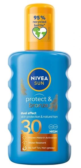 Purškiklis įdegio priežiūrai kūnui Nivea Protect & Bronze SPF30, 200 ml