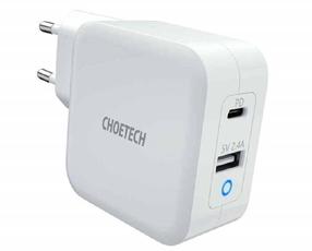 Зарядное устройство для телефона Choetech, USB/AC, черный цв., 65 Вт