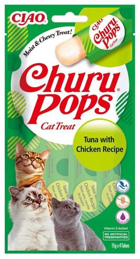 Лакомство для кошек Inaba Churu Pops Pops Tuna Chicken, курица/тунец, 0.015 кг, 4 шт.
