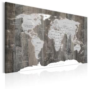 Reprodukcija Artgeist World Map: Wooden World, k-c-0050-b-c, 120 cm x 80 cm