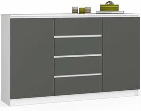 Комод Akord K160 2D 4SZ CLP, белый цв./серый цв., 99 см x 40 см x 160.4 см