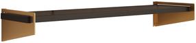Настенная полка ADRK Ivi, золотой цв./черный цв., 10 см x 18.5 см x 70 см