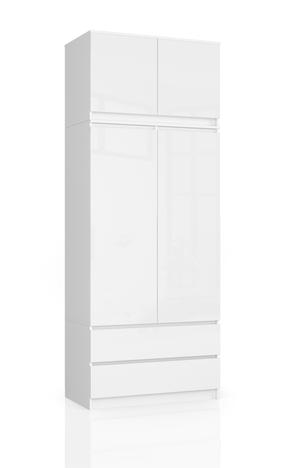 Spinta Akord Furniture Factory S90, skaidri/balta, 50.4 cm x 90.4 cm x 235 cm