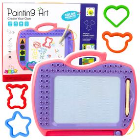 Magnētiskais zīmēšanas dēlis Lean Toys Create Your Own Painting Art, 26.5 cm, rozā krās./violeta krās.
