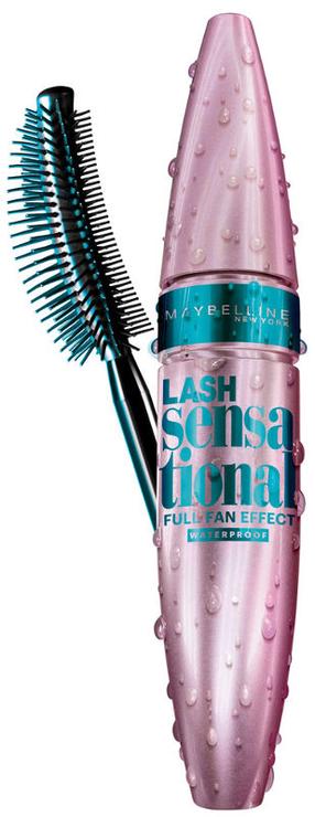 Skropstu tuša Maybelline Lash Sensational, melns krās.