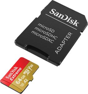 Mälukaart SanDisk Extreme, 64 GB, 170 Mb/s - 80 Mb/s