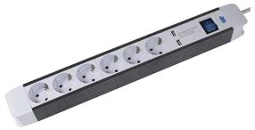 Pagarinātājs AS-Schwabe, 1.5 mm², 1.5 m, IP20, 6 ligzdas, ar slēdzi, balta krās.