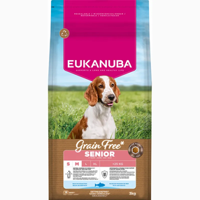 Сухой корм для собак Eukanuba Grain Free Senior, рыба, 3 кг