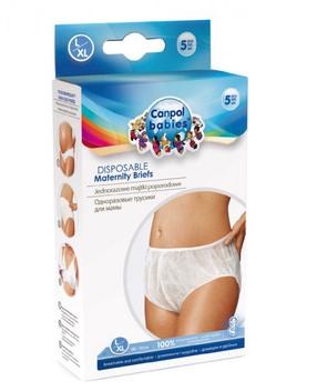 Grūtnieču biksītes Canpol Babies Disposable Maternity Briefs, balta krās., L/XL, 5 gab.