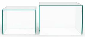 Kavos staliukų komplektas Dice, skaidrus, 50 cm x 50 cm x 35 cm, 2 vnt.