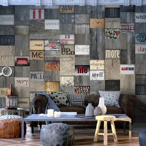 Tapetai Artgeist Wooden Inscription WSR10M750-P, 1000 cm x 50 cm